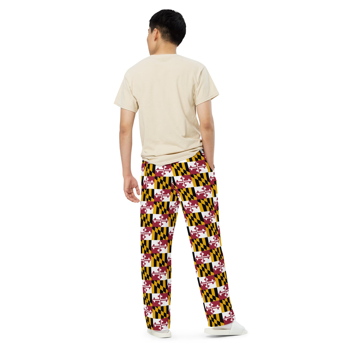Maryland Flag All-over print unisex wide-leg pants