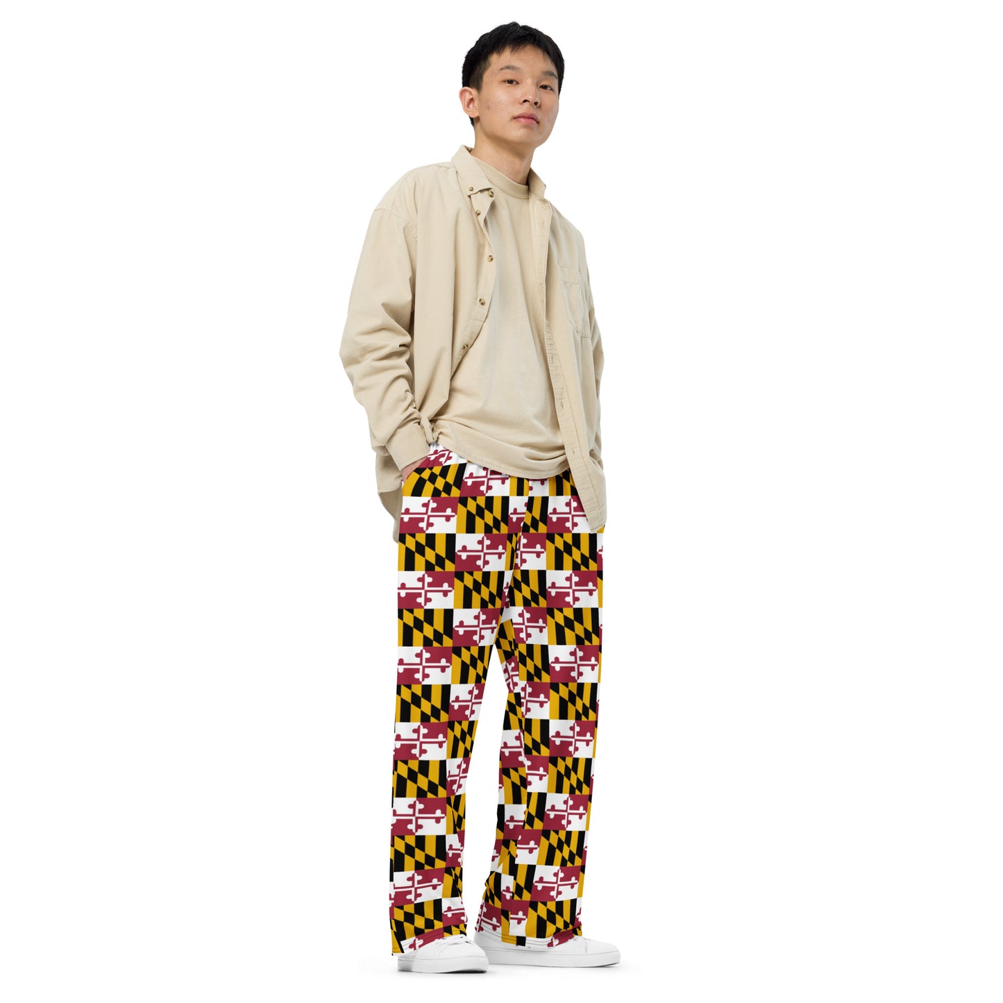 Maryland Flag All-over print unisex wide-leg pants