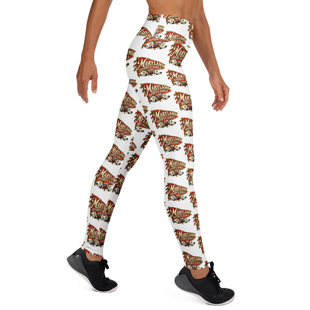 Maryland Sports Girls Yoga Leggings – Retro Pennant Repeat