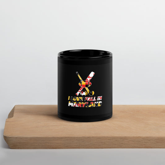 I love Fall in Maryland Black Glossy Mug