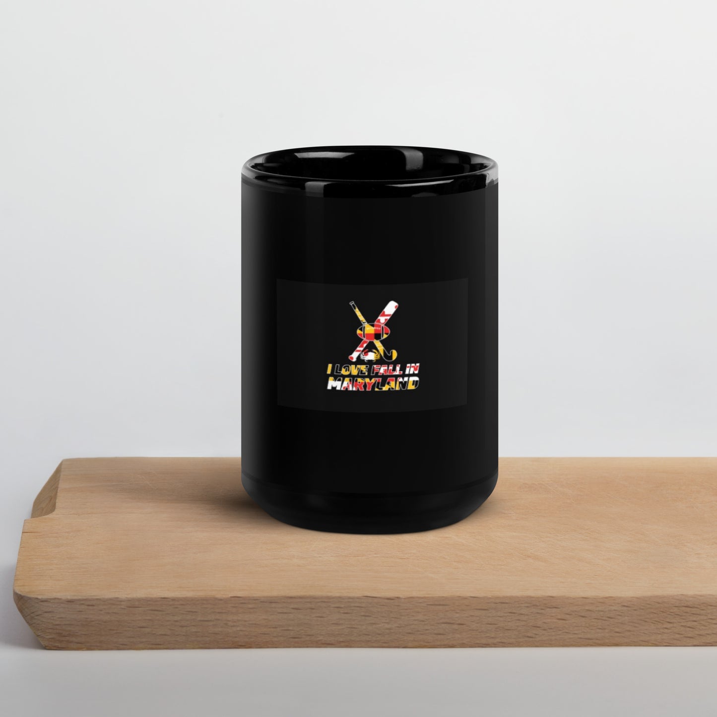 I love Fall in Maryland Black Glossy Mug