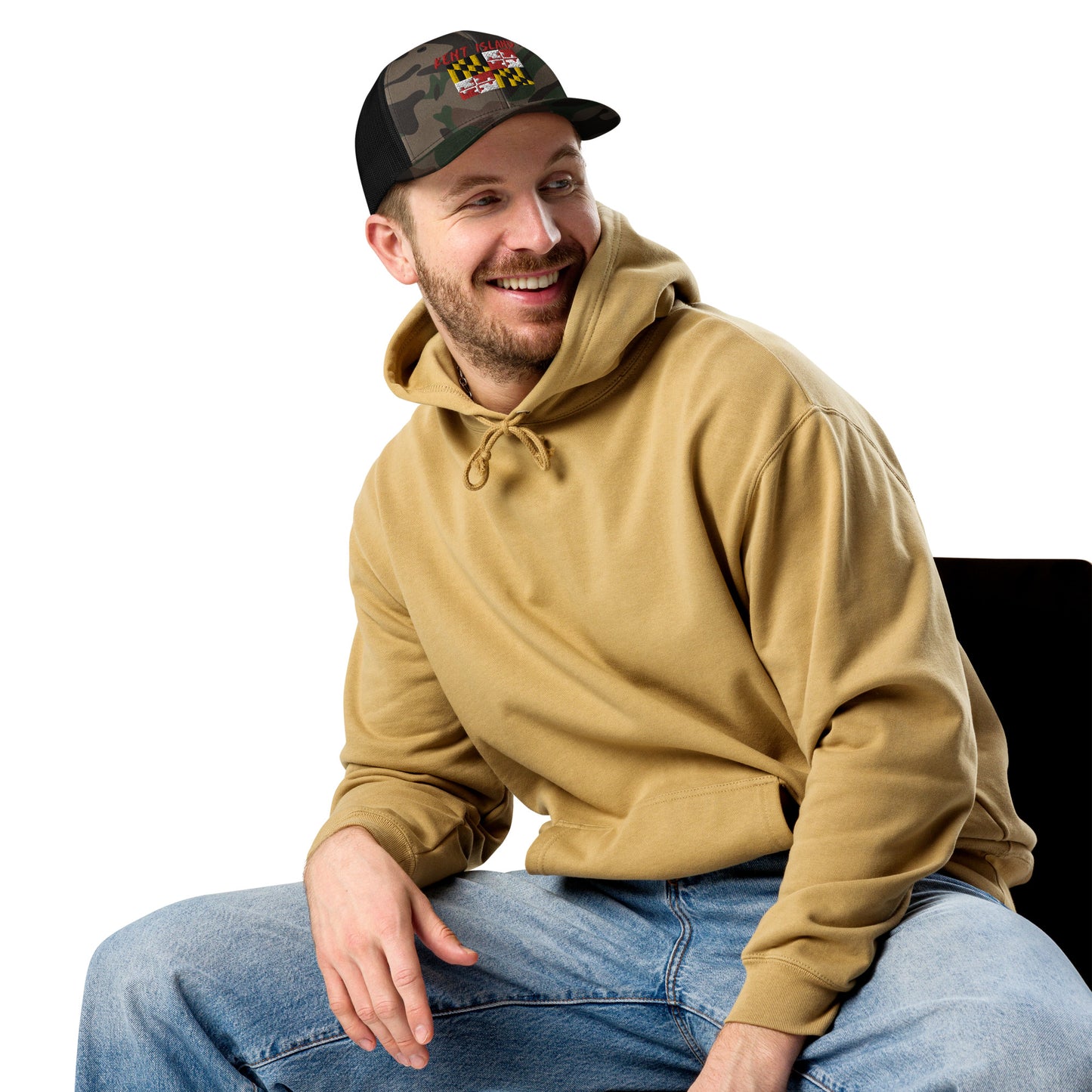 Kent Island Maryland Camouflage trucker hat
