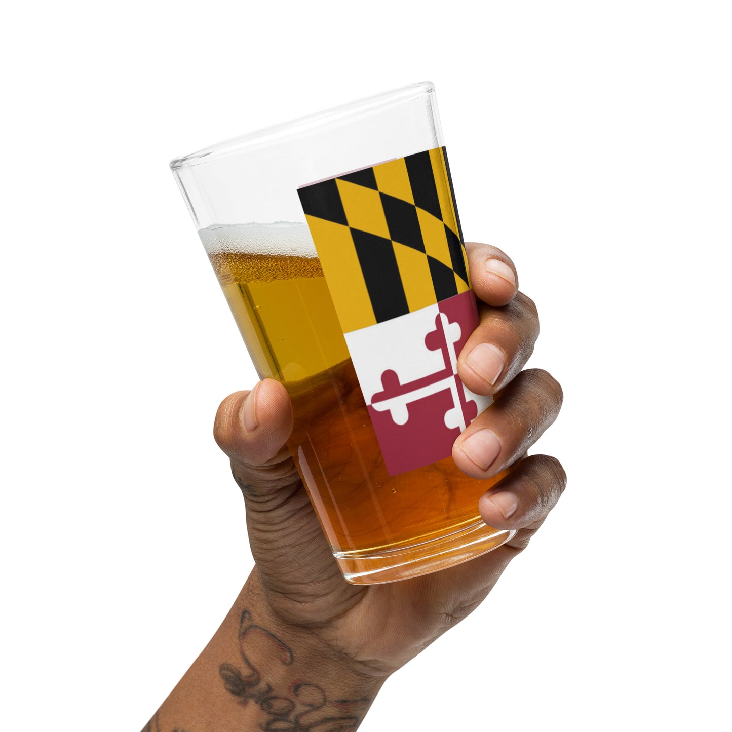 Maryland Flag Shaker pint glass
