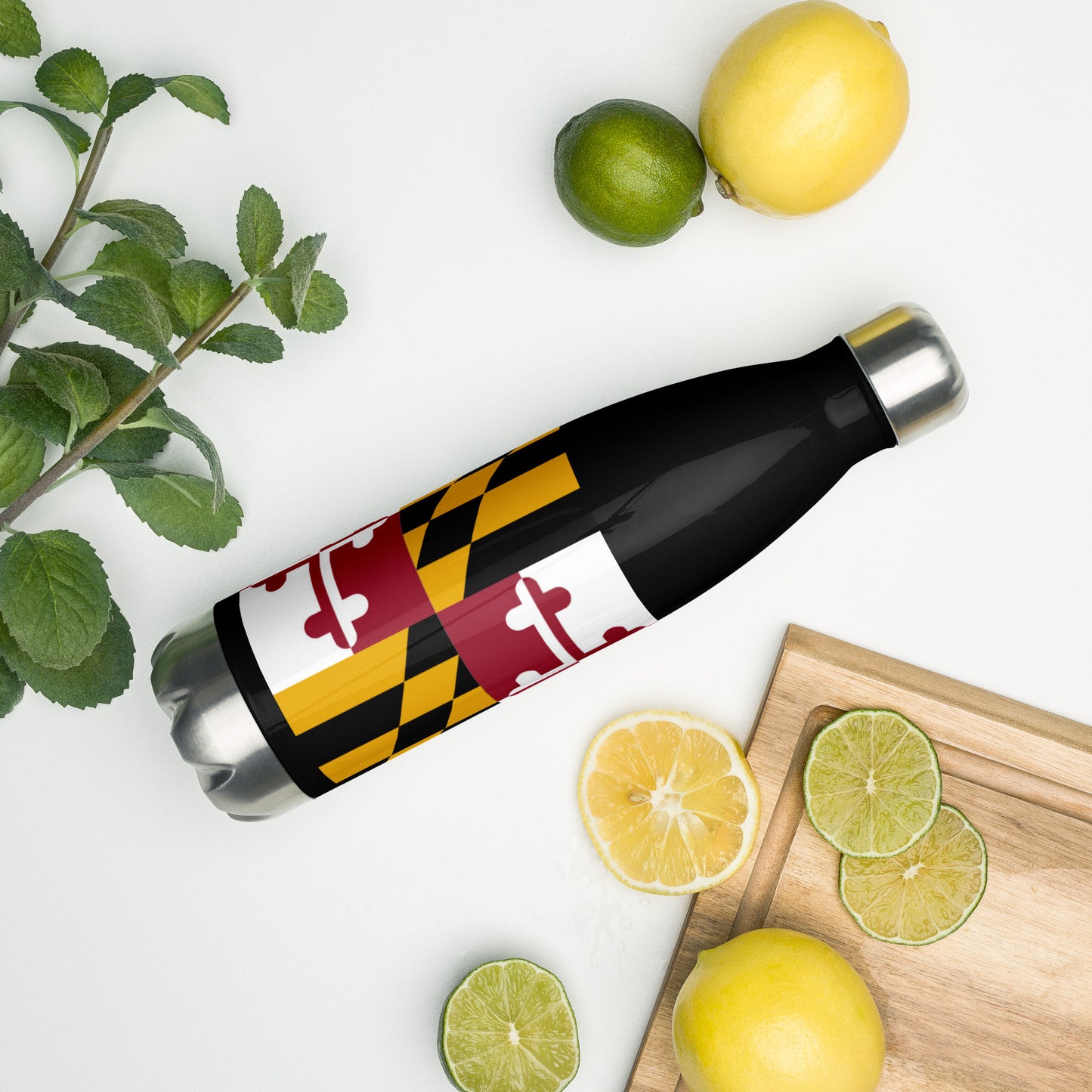 Maryland Flag Stainless Steel Water Bottle