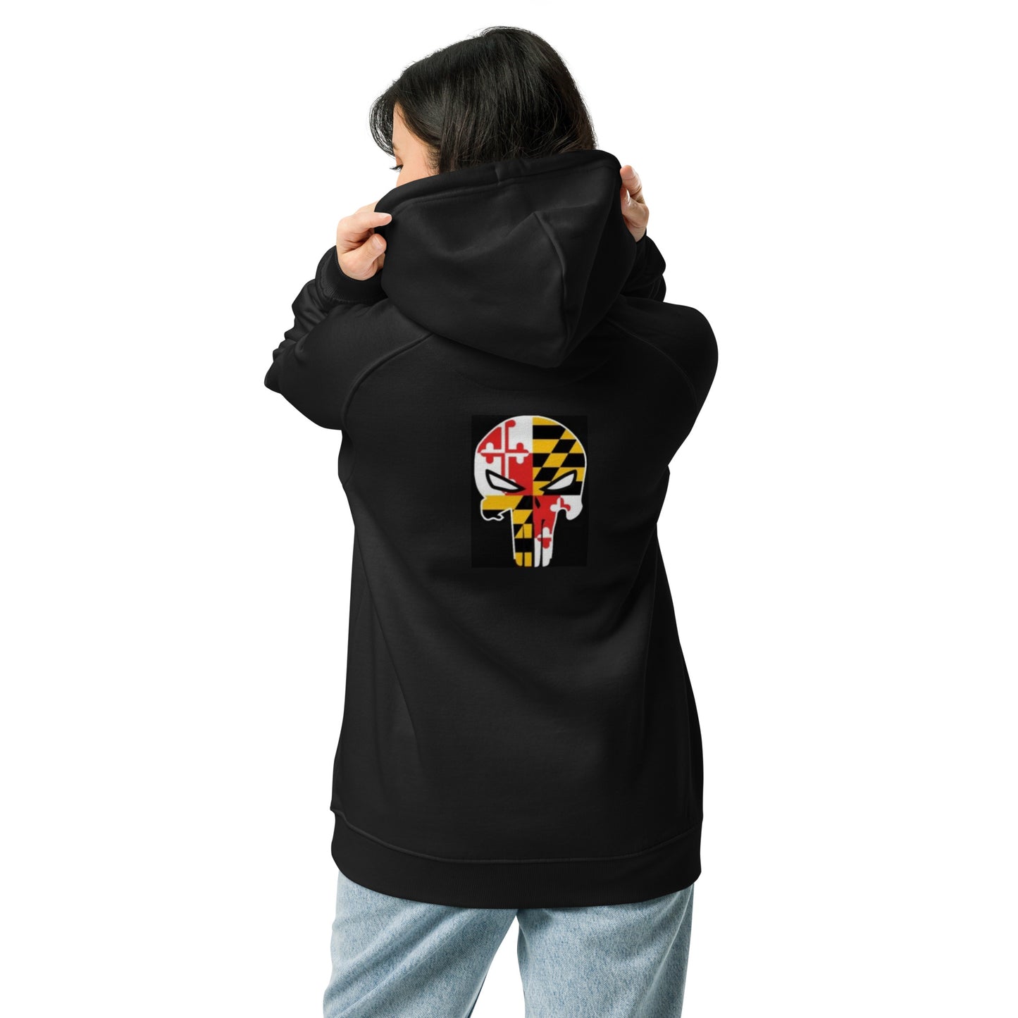 MSB Skull Unisex eco raglan hoodie
