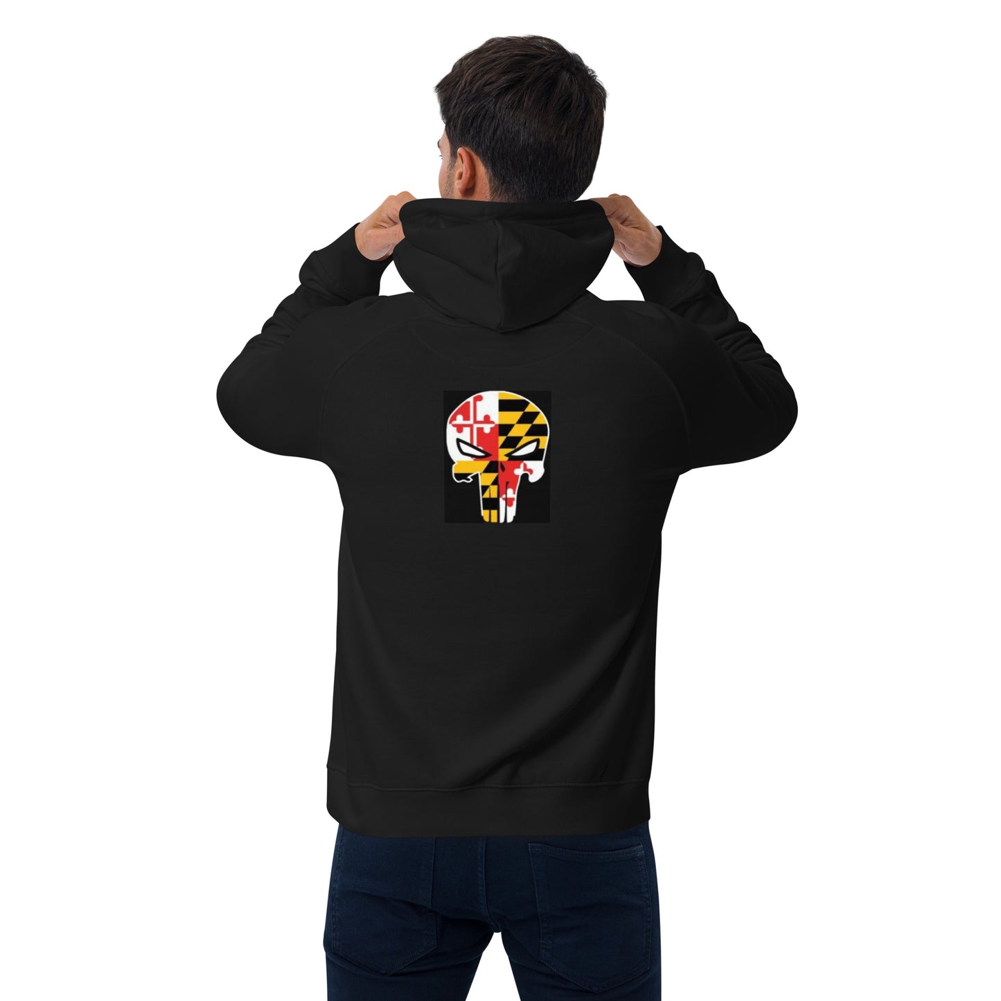 MSB Skull Unisex eco raglan hoodie