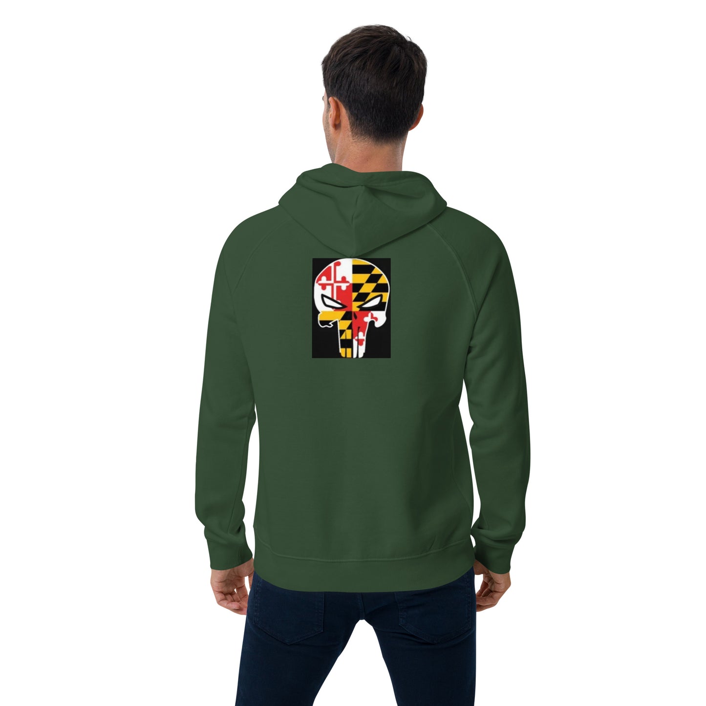 MSB Skull Unisex eco raglan hoodie