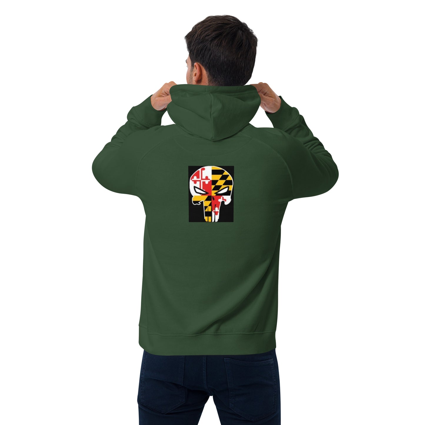 MSB Skull Unisex eco raglan hoodie