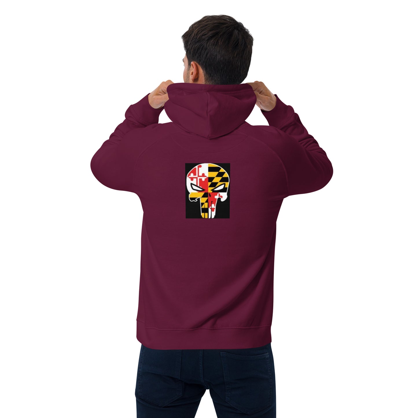 MSB Skull Unisex eco raglan hoodie