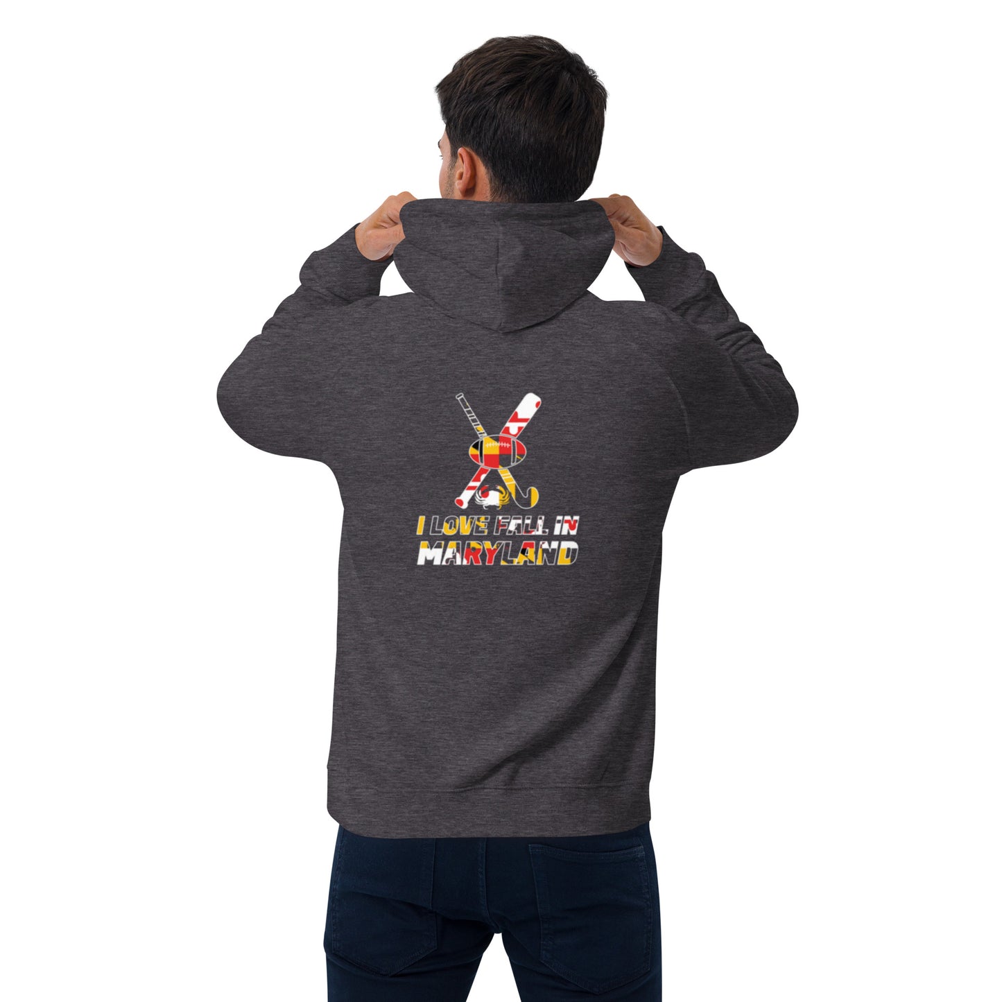 I love fall in Maryland Unisex eco raglan hoodie