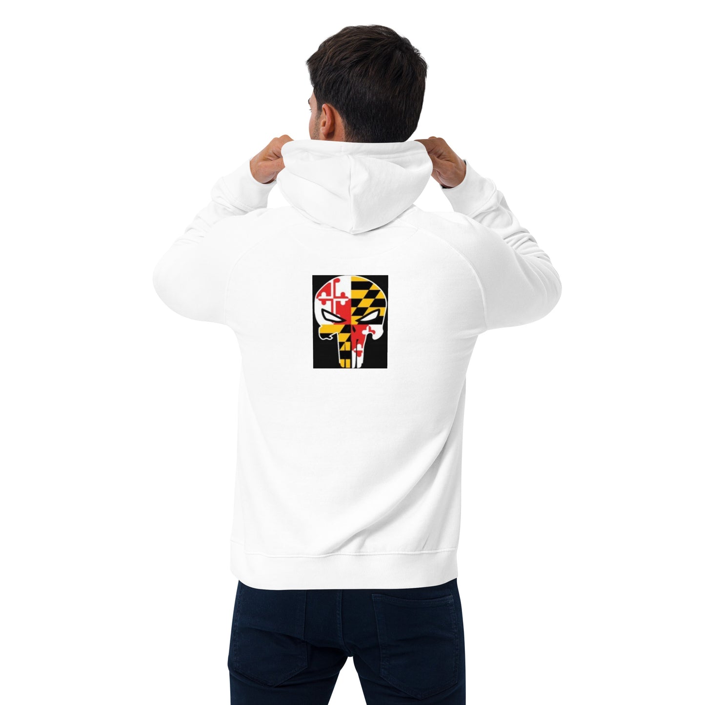 MSB Skull Unisex eco raglan hoodie