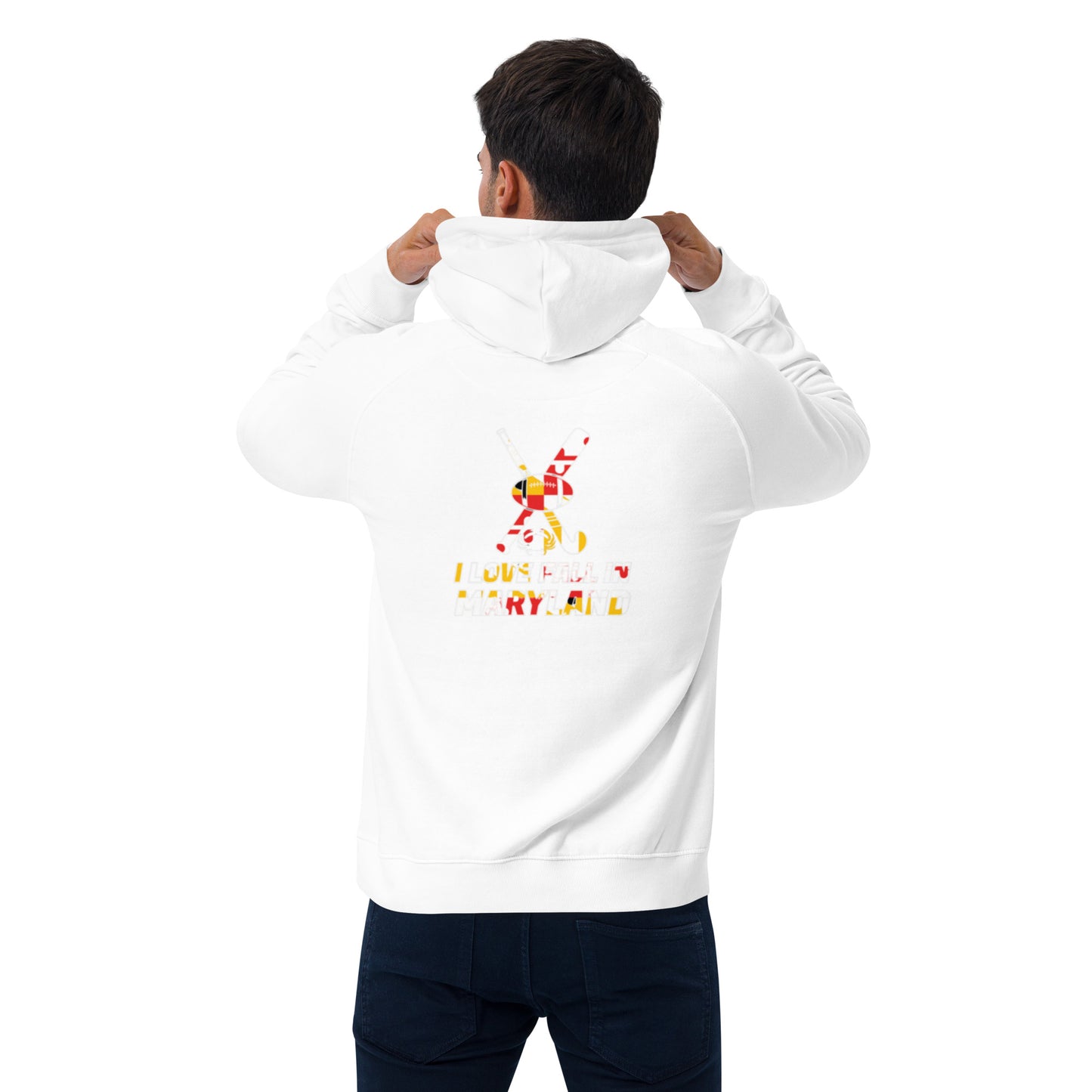 I love fall in Maryland Unisex eco raglan hoodie