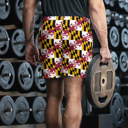 Maryland Flag Men's Recycled Athletic Shorts — back view