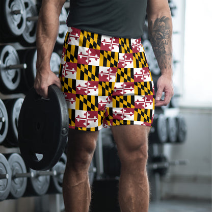 Maryland Flag Men's Recycled Athletic Shorts — front view