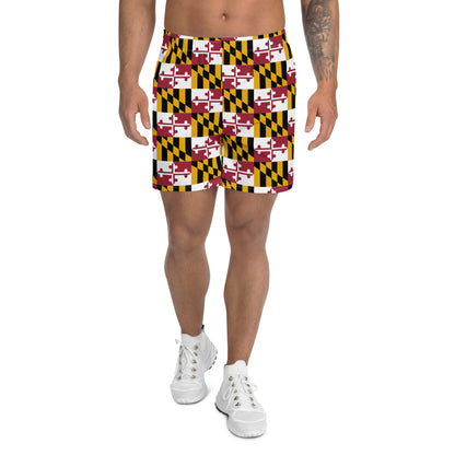 Maryland Flag Men's Recycled Athletic Shorts — front view