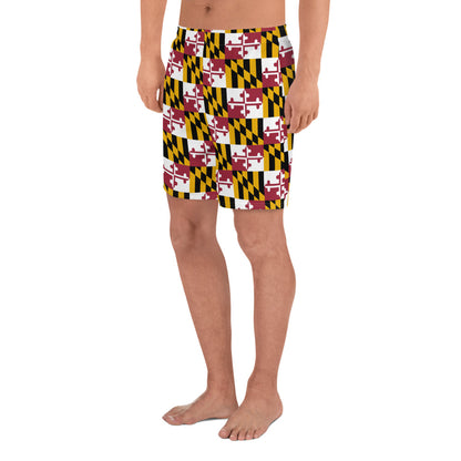 Maryland Flag Men's Recycled Athletic Shorts — left side view