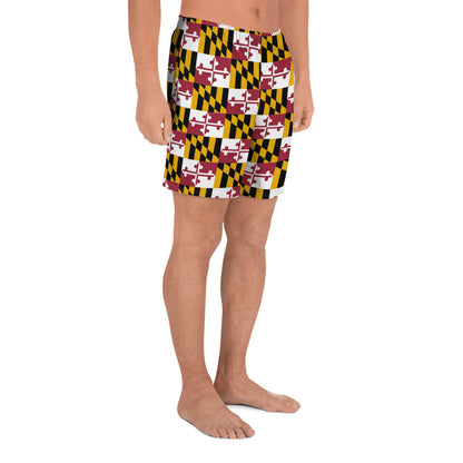Maryland Flag Men's Recycled Athletic Shorts — right side view