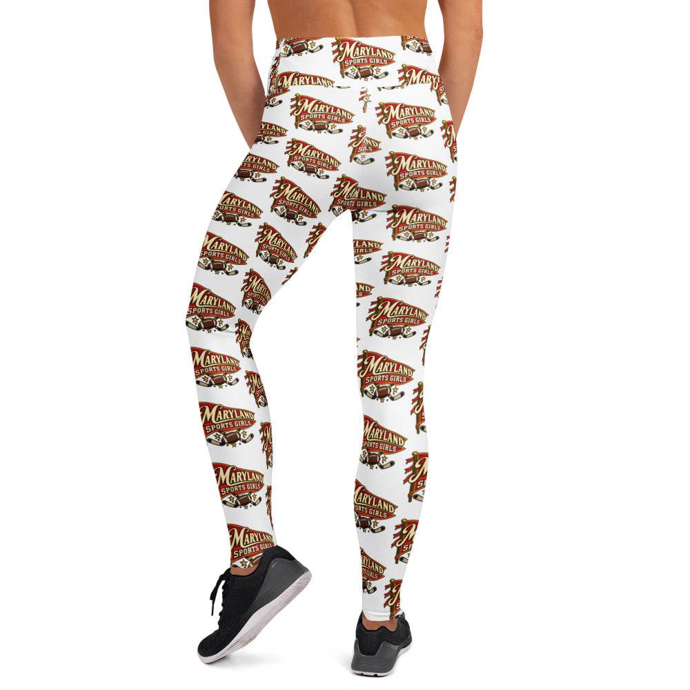 Maryland Sports Girls Yoga Leggings – Retro Pennant Repeat