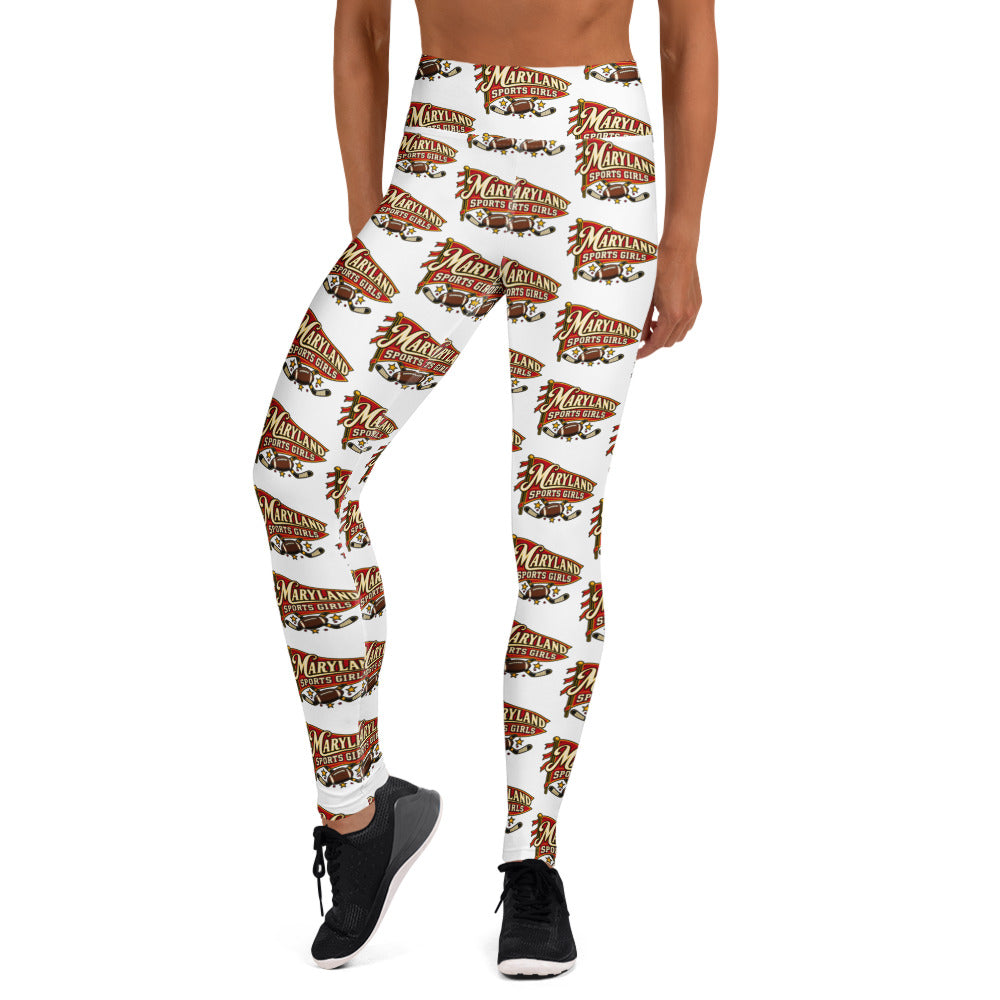 Maryland Sports Girls Yoga Leggings – Retro Pennant Repeat
