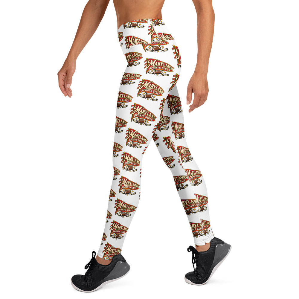 Maryland Sports Girls Yoga Leggings – Retro Pennant Repeat