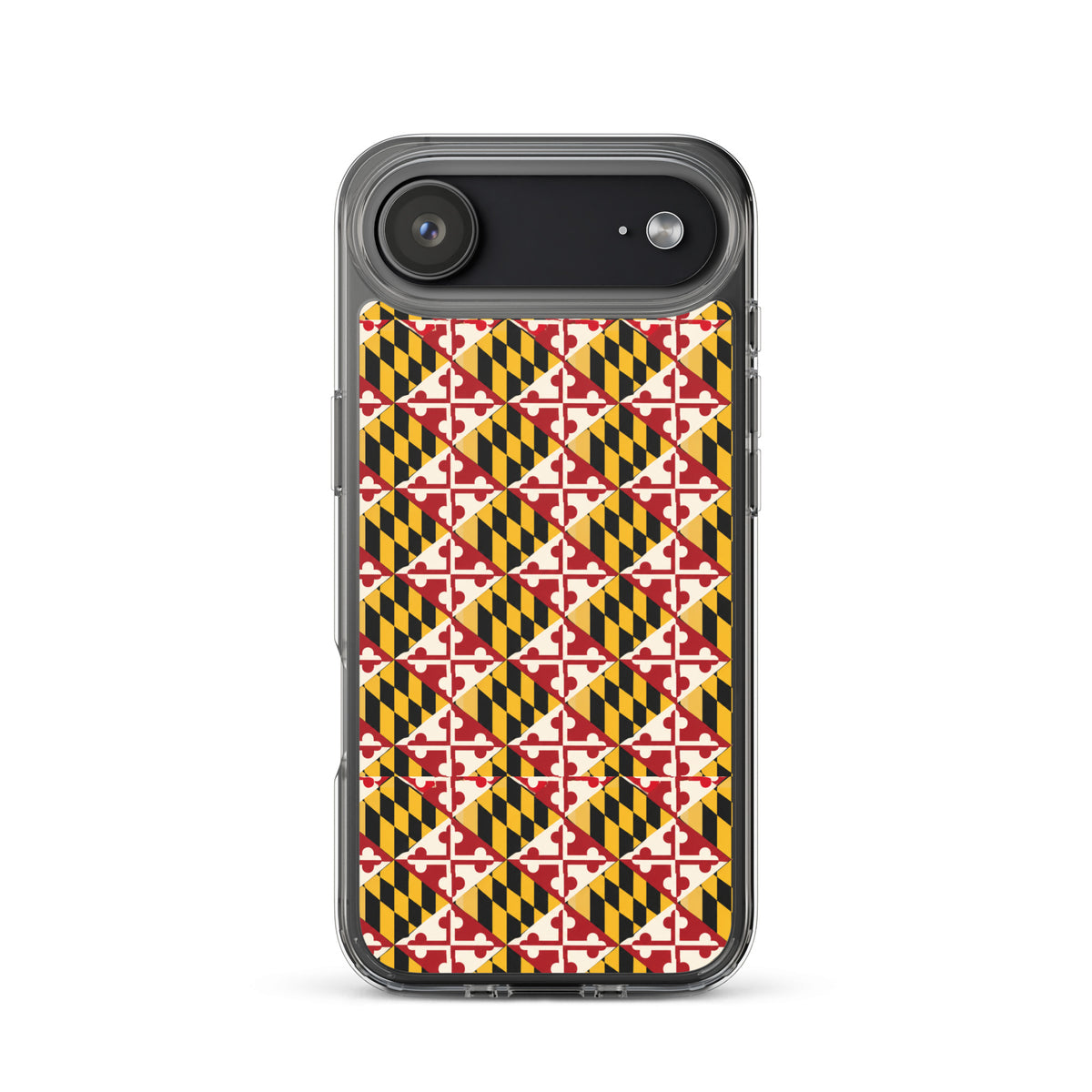 Maryland Flag Remix clear case for iPhone iphone 17 air, shown on phone