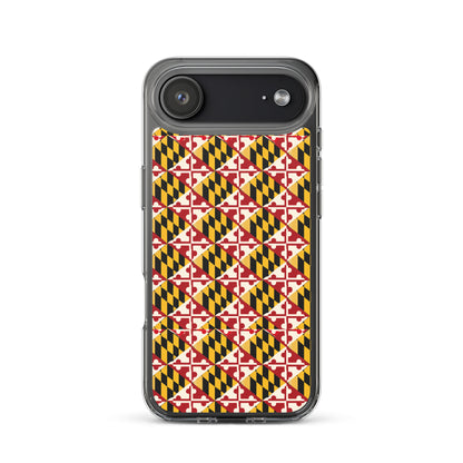Maryland Flag Remix clear case for iPhone iphone 17 air, shown on phone