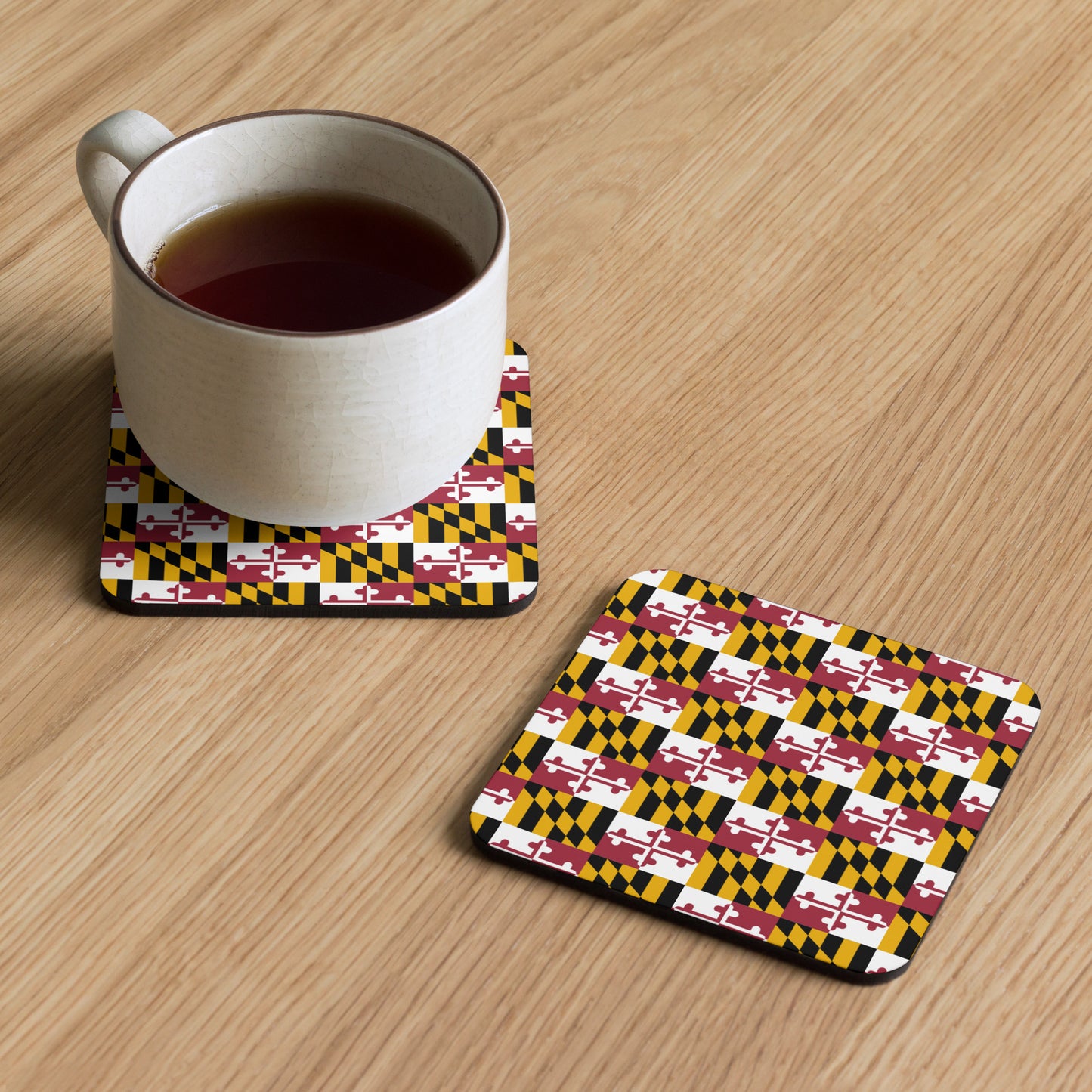 Maryland Flag Cork-back coaster
