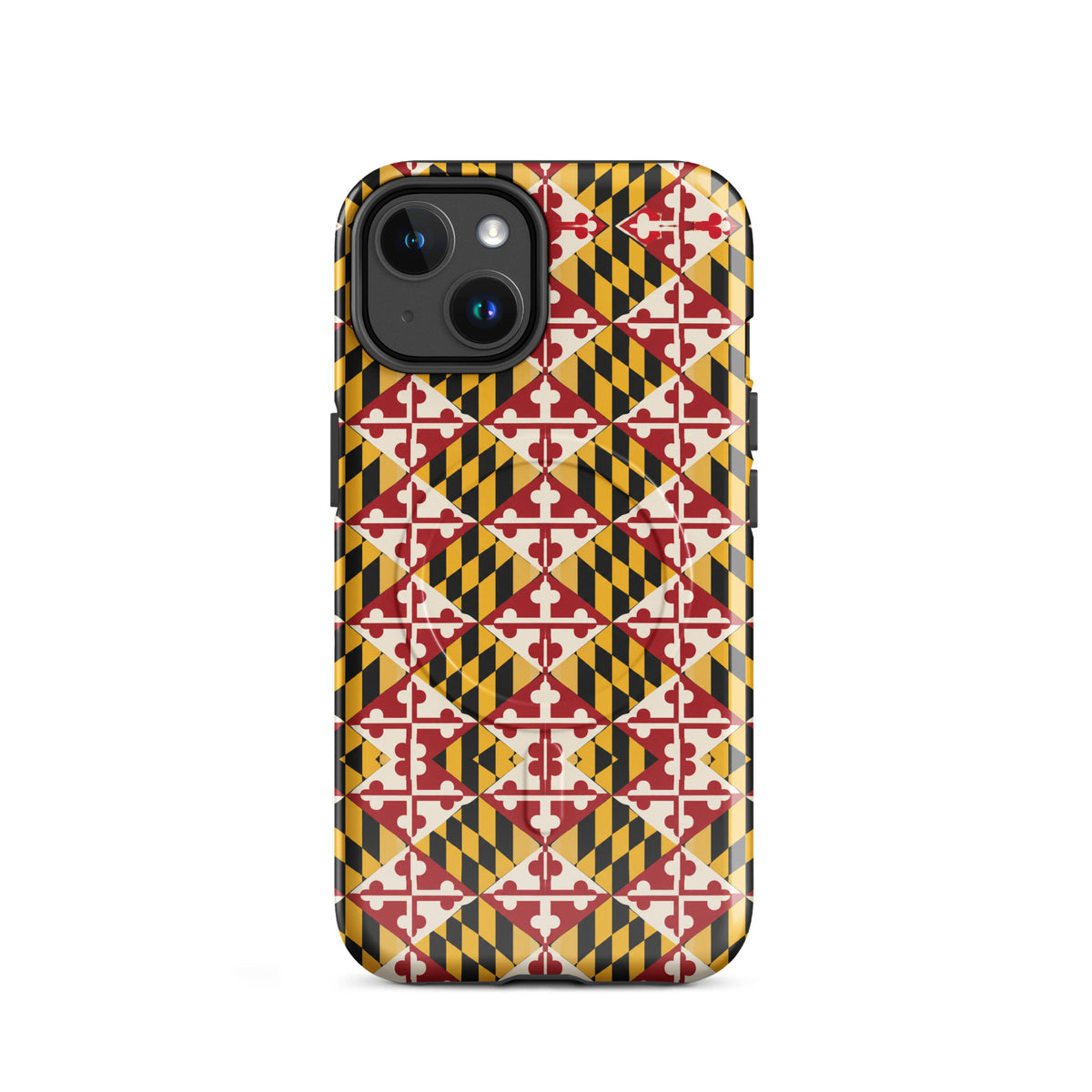 Maryland Flag Remix MagSafe-compatible tough case for iPhone glossy iphone 14, front view