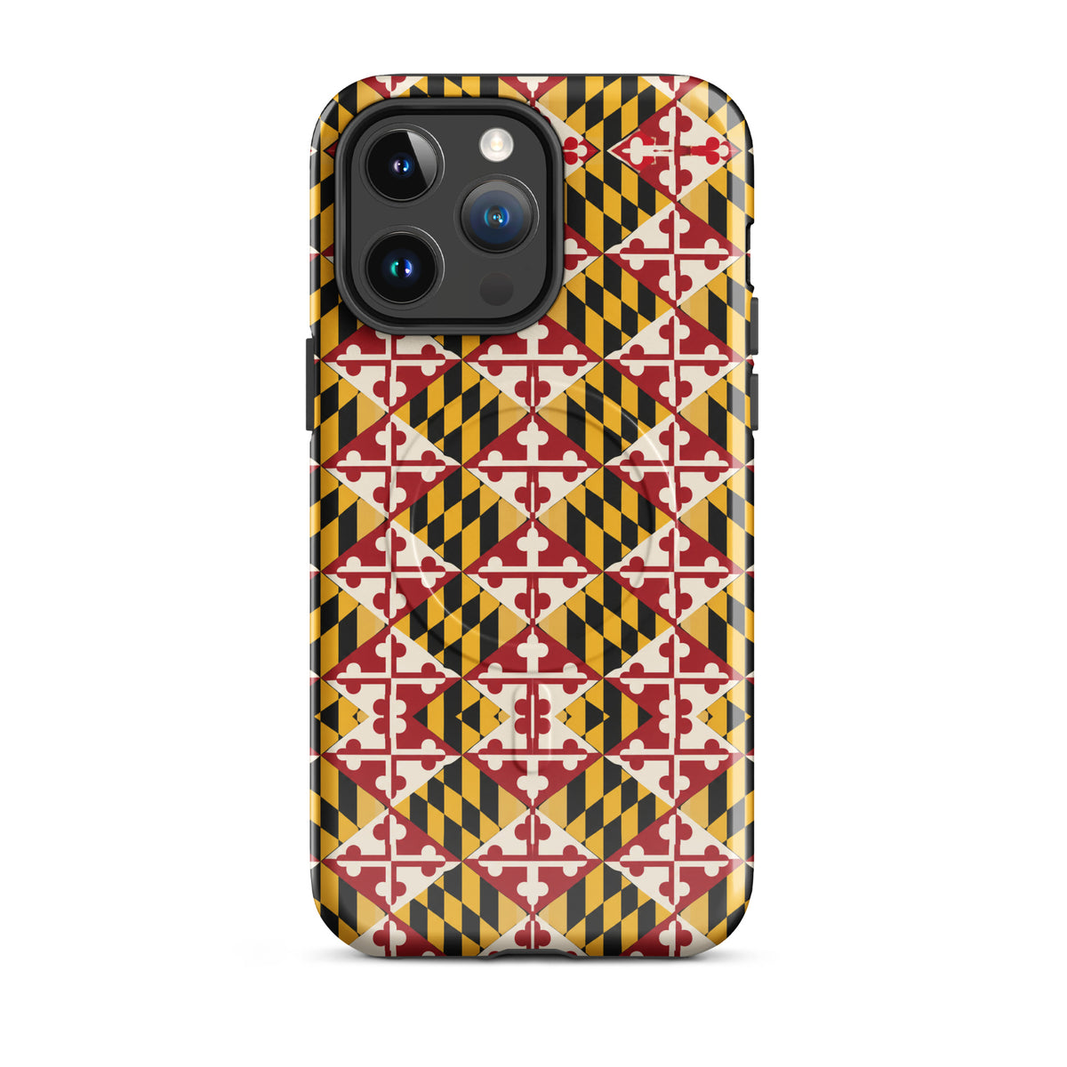 Maryland Flag Remix MagSafe-compatible tough case for iPhone glossy iphone 14 pro max, front view