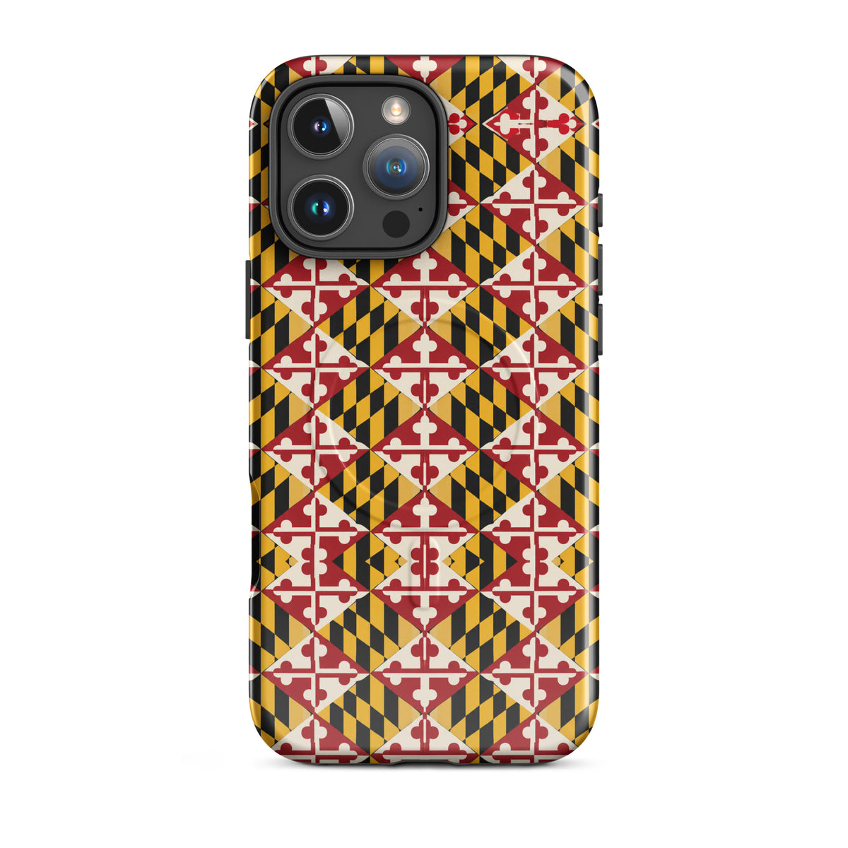 Maryland Flag Remix MagSafe-compatible tough case for iPhone glossy iphone 16 pro max, front view