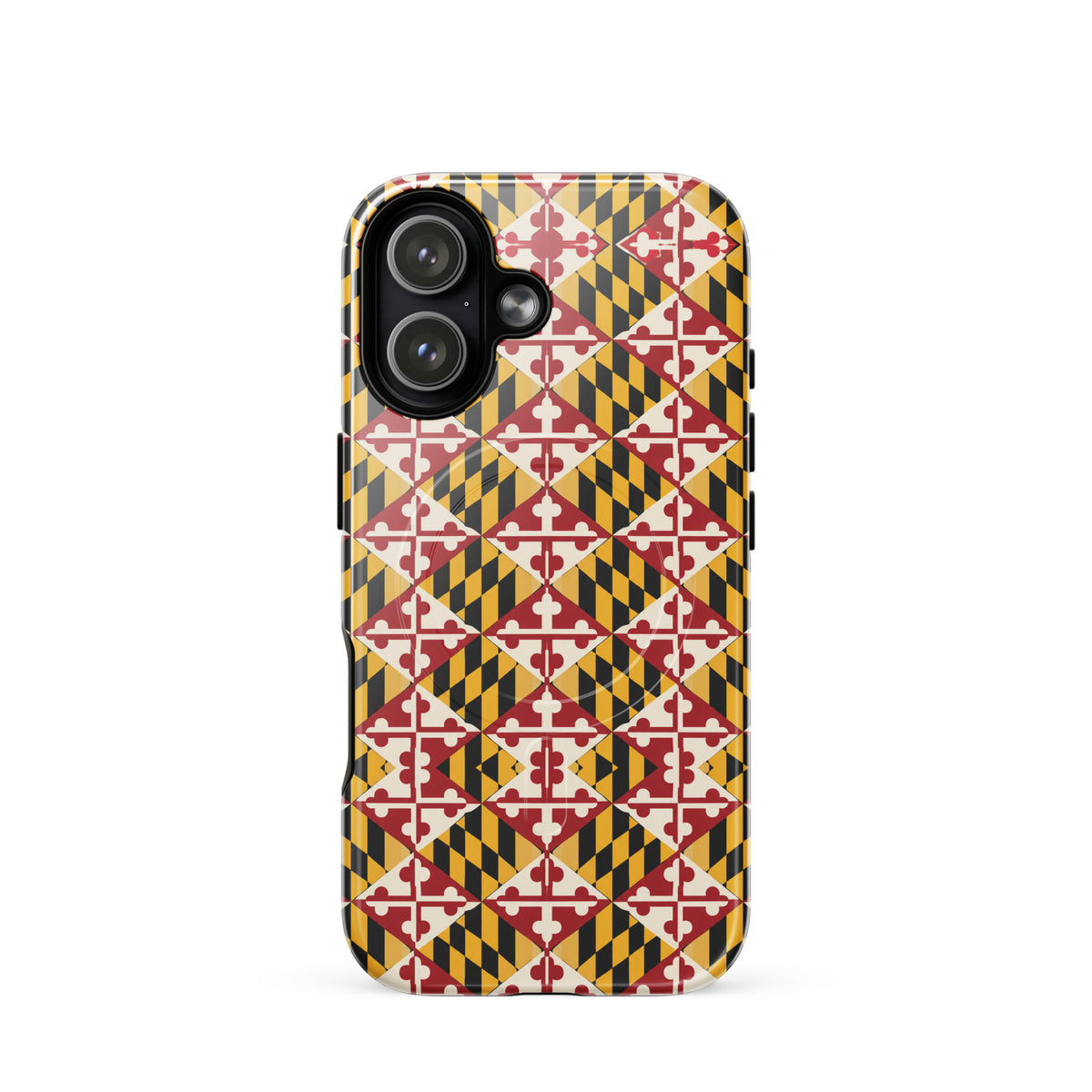 Maryland Flag Remix MagSafe-compatible tough case for iPhone glossy iphone 17, front view