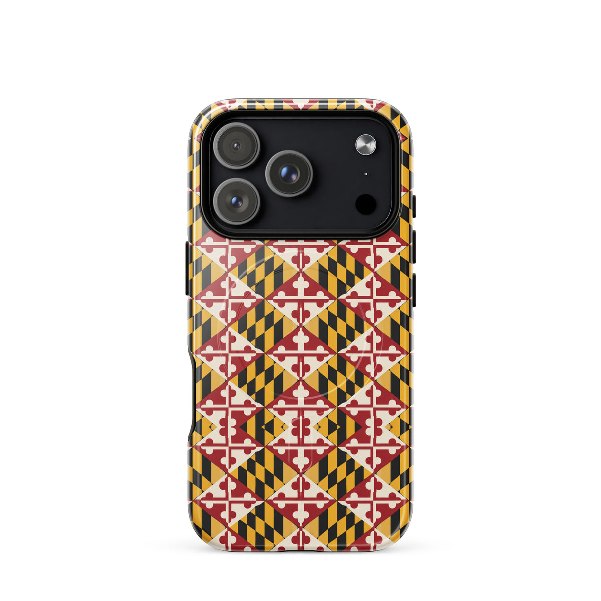 Maryland Flag Remix MagSafe-compatible tough case for iPhone glossy iphone 18 pro, front view