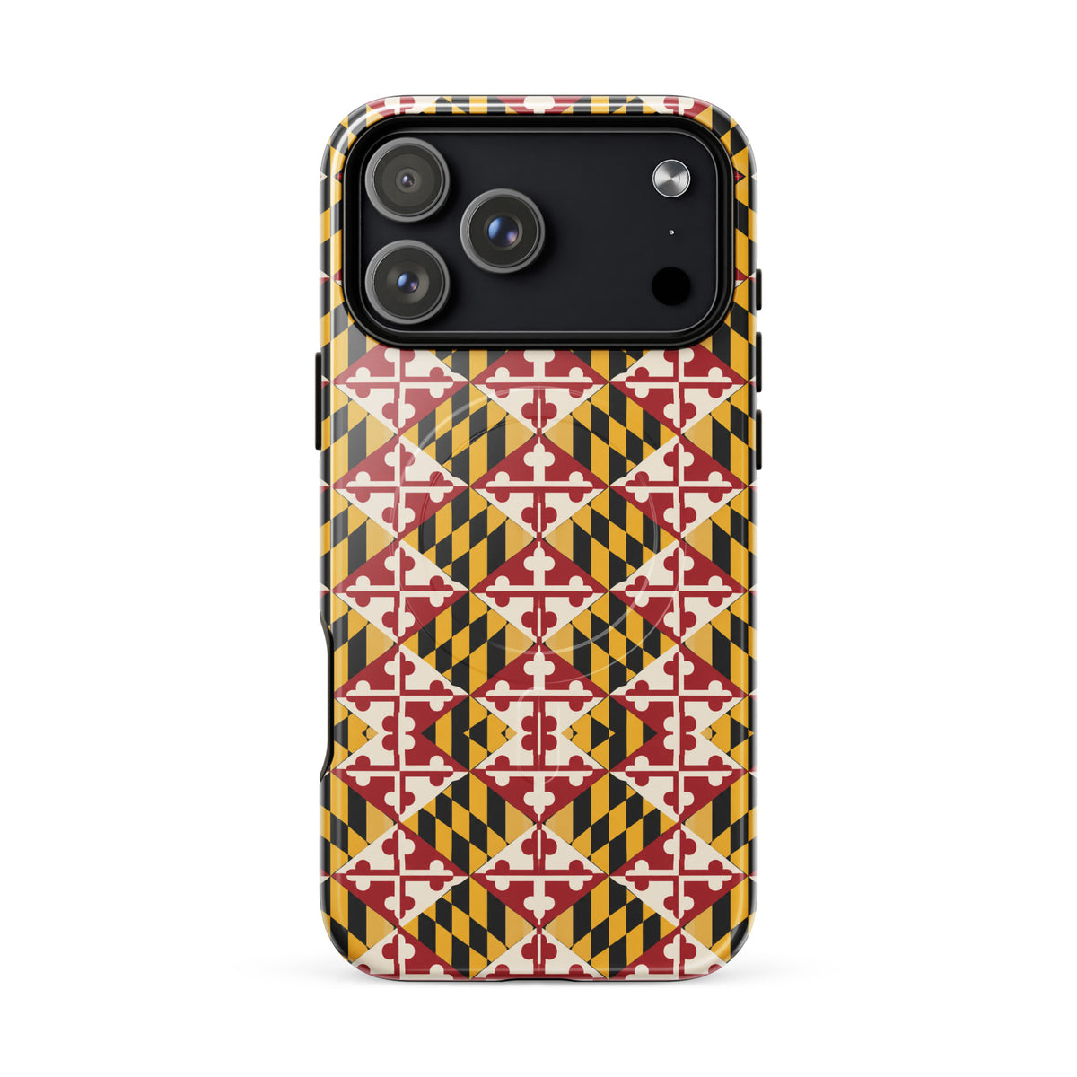 Maryland Flag Remix MagSafe-compatible tough case for iPhone glossy iphone 18 pro max, front view