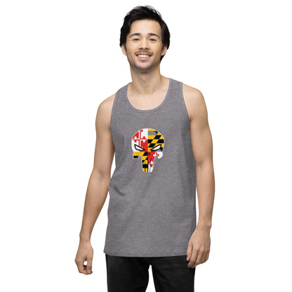Maryland Skull Men's Premium Cotton Tank Top — front view