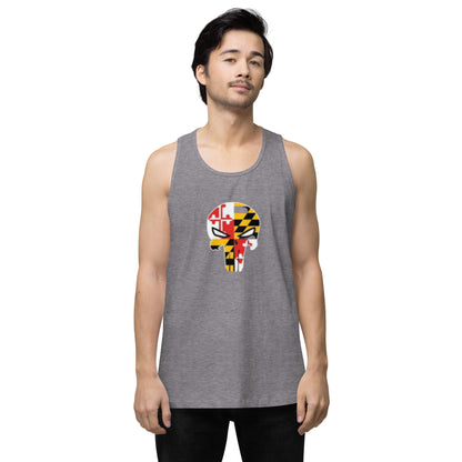 Maryland Skull Men's Premium Cotton Tank Top — front view