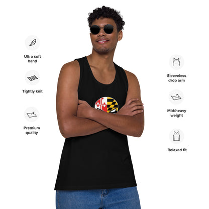 Maryland Skull Men's Premium Cotton Tank Top — front view