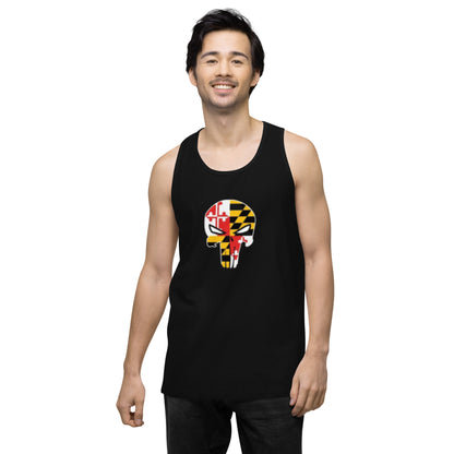 Maryland Skull Men's Premium Cotton Tank Top — front view
