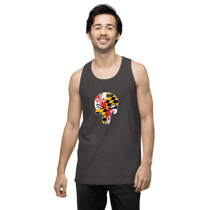 Maryland Skull Men's Premium Cotton Tank Top — front view