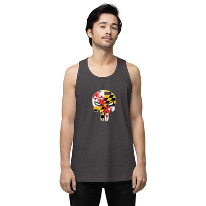 Maryland Skull Men's Premium Cotton Tank Top — front view