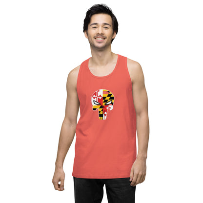 Maryland Skull Men's Premium Cotton Tank Top — front view