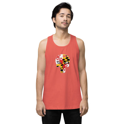 Maryland Skull Men's Premium Cotton Tank Top — front view