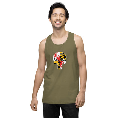Maryland Skull Men's Premium Cotton Tank Top — front view