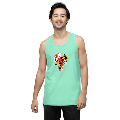 Maryland Skull Men's Premium Cotton Tank Top — front view
