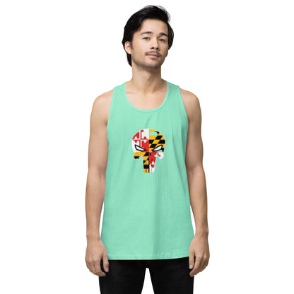 Maryland Skull Men's Premium Cotton Tank Top — front view