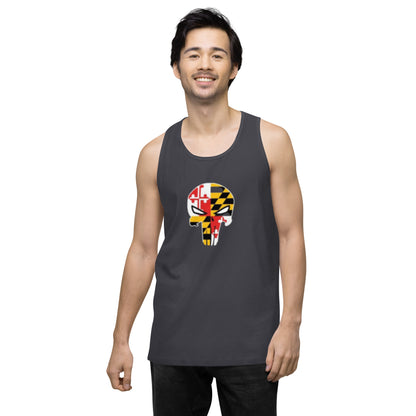Maryland Skull Men's Premium Cotton Tank Top — front view