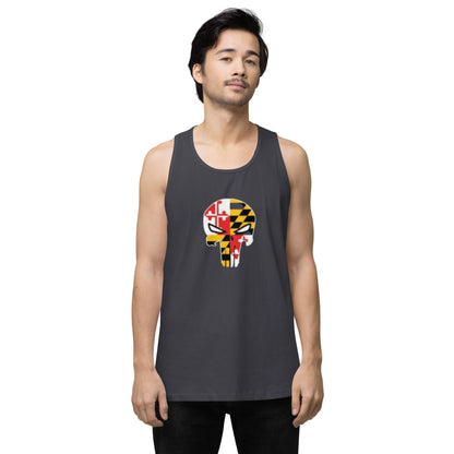 Maryland Skull Men's Premium Cotton Tank Top — front view