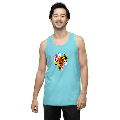 Maryland Skull Men's Premium Cotton Tank Top — front view
