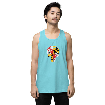 Maryland Skull Men's Premium Cotton Tank Top — front view