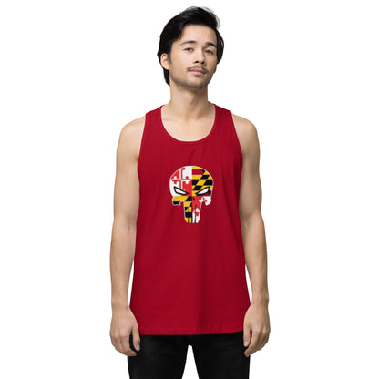 Maryland Skull Men's Premium Cotton Tank Top — front view