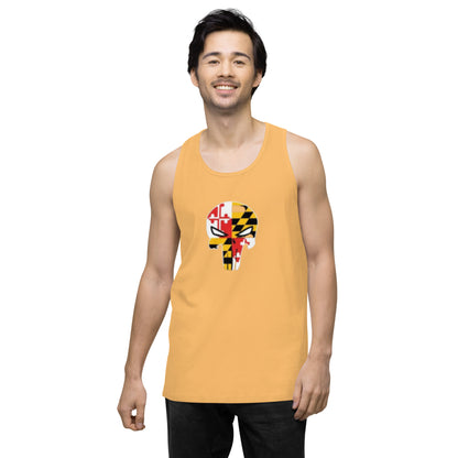 Maryland Skull Men's Premium Cotton Tank Top — front view